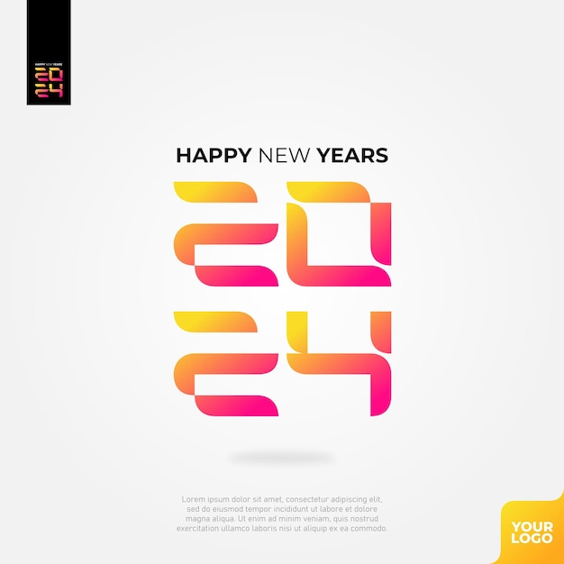 Feliz año nuevo logotipo de 2024