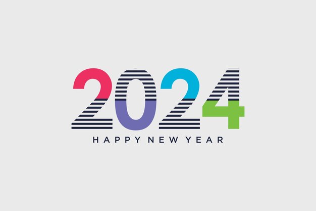 Feliz año nuevo logotipo diseño vectorial ilustración con idea creativa