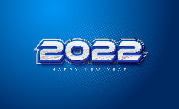 Feliz año nuevo moderno con números 2022 3d fuerte