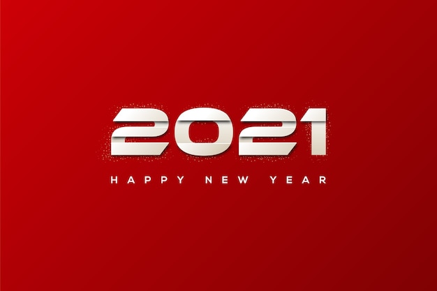 feliz año nuevo con un número blanco en el medio