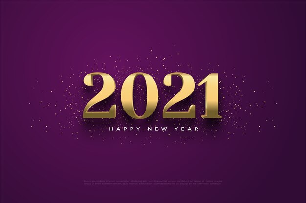 Feliz año nuevo con número resaltado