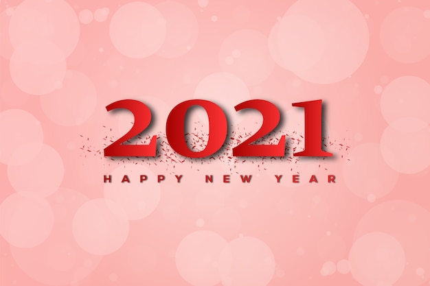 feliz año nuevo con números rojos y bokeh