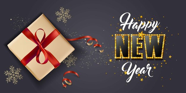 Feliz año nuevo plantilla de diseño vectorial