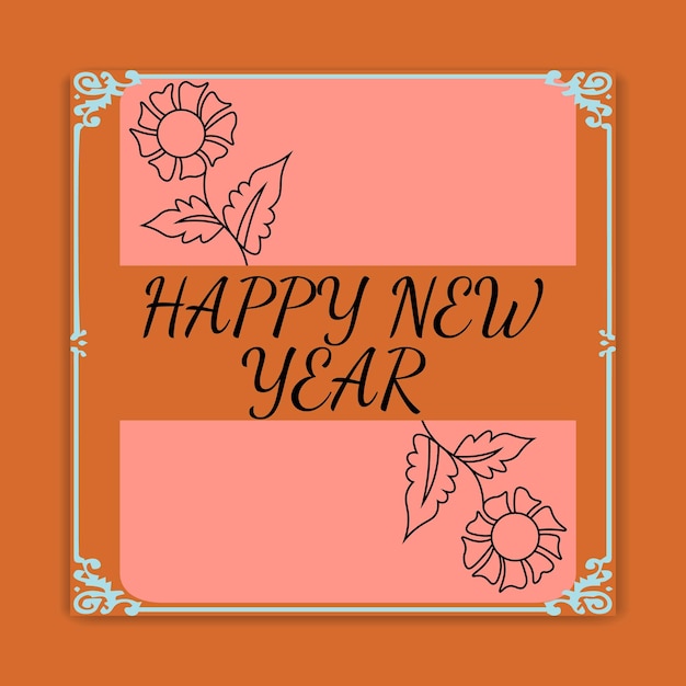 feliz año nuevo plantilla de redes sociales