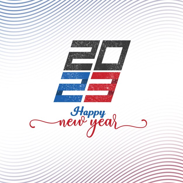 Feliz año nuevo Post de redes sociales Diseño de post de año nuevo para