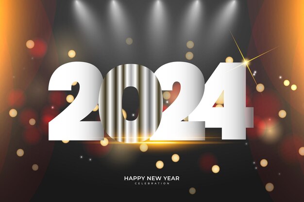 Feliz año nuevo de saludo de fondo 2024