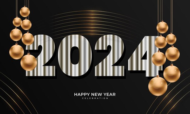 Feliz año nuevo de saludo de fondo 2024
