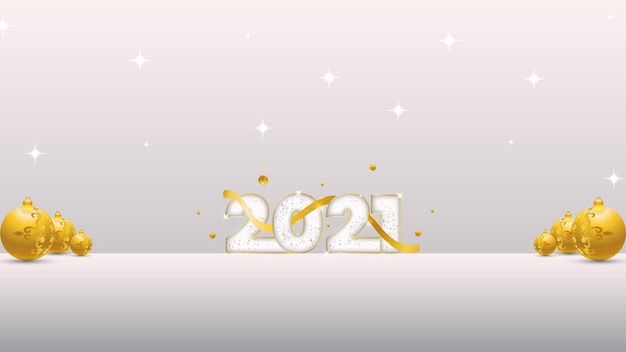 Feliz año nuevo saludos Diseño de lujo sobre fondo blanco.
