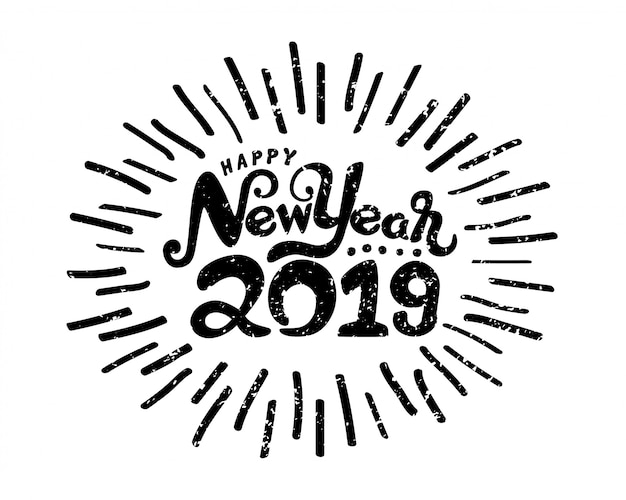 Feliz año nuevo símbolo 2019.