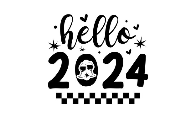 Vector feliz año nuevo svg feliz año nuevo 2024 camiseta año nuevo svg paquete cortar archivo cricut silueta