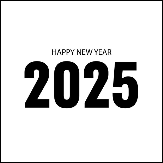 Feliz año nuevo tarjeta de felicitación minimalista 2025