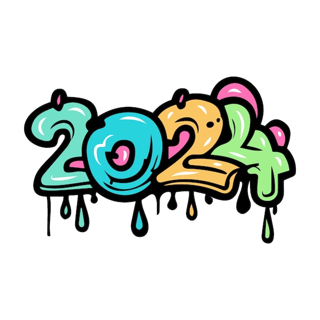 Feliz año nuevo tipografía 2024