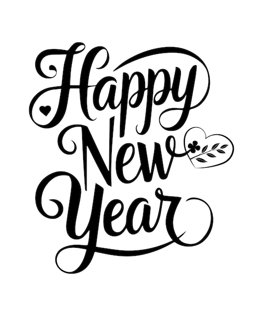 Feliz año nuevo tipografía diseño de camiseta