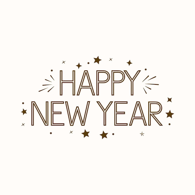 Feliz año nuevo tipografía de texto Modelo de logotipo de texto de año nuevo con letra en negrita escrito en diseño vectorial