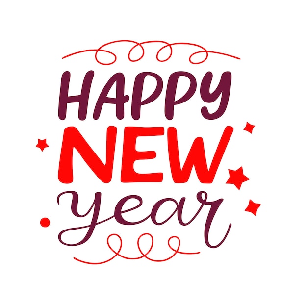 Feliz año nuevo tipografía