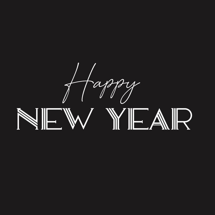 Feliz año nuevo tipografía