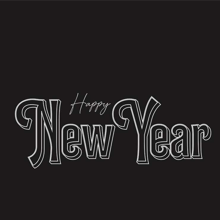 Feliz año nuevo tipografía