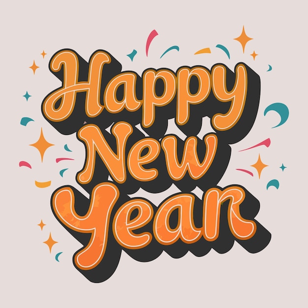 feliz año nuevo vector de diseño de camiseta