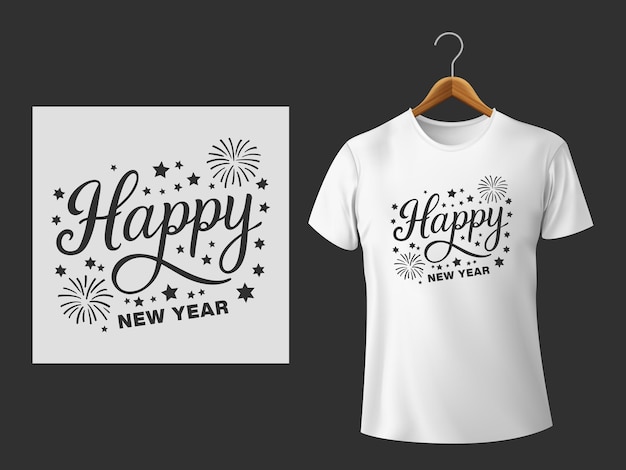 feliz año nuevo vector de diseño de camiseta