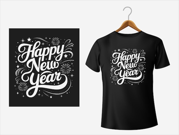 feliz año nuevo vector de diseño de camiseta