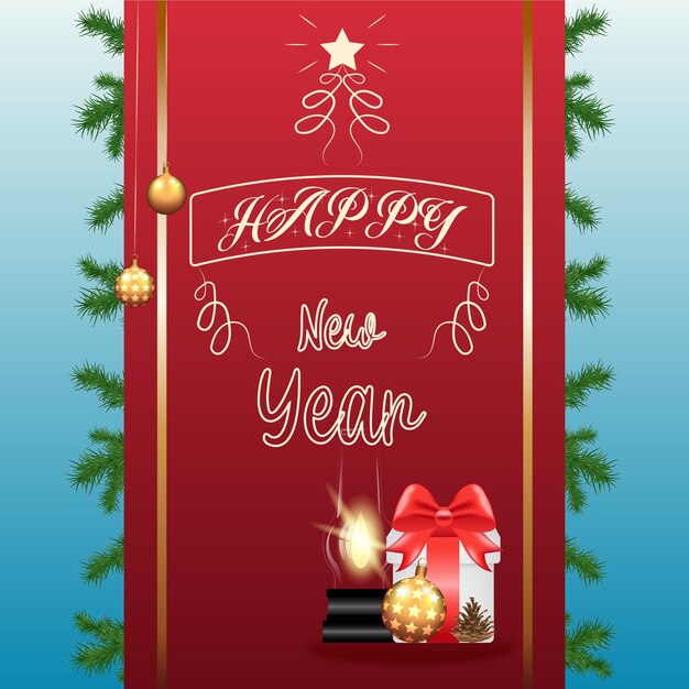 Vector feliz año nuevo volante cartel signo banner web encabezado navidad brillo fiesta logo vector