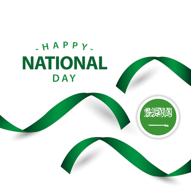 Feliz arabia saudita día nacional vector plantilla diseño