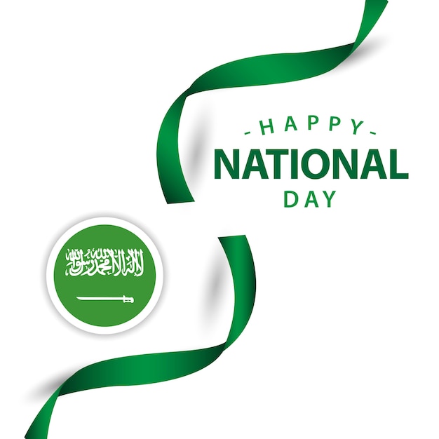 Feliz arabia saudita día nacional vector plantilla diseño