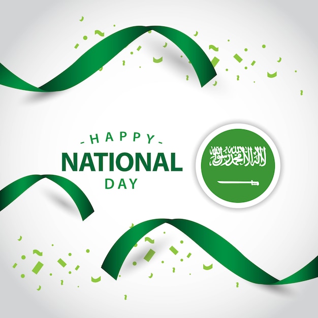 Feliz Arabia Saudita día nacional Vector plantilla diseño