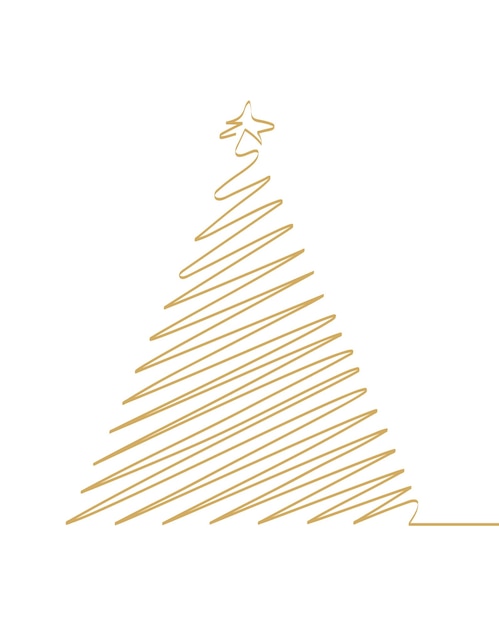 Feliz árbol de Navidad, esquema, tarjeta de felicitación, diseño del ejemplo del vector, árbol de Navidad