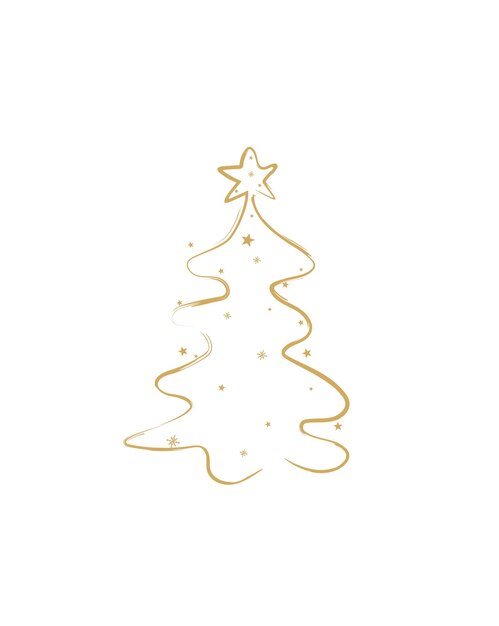 Feliz árbol de Navidad, esquema, tarjeta de felicitación, diseño del ejemplo del vector, árbol de Navidad
