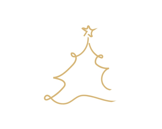 Feliz árbol de Navidad, esquema, tarjeta de felicitación, diseño del ejemplo del vector, árbol de Navidad