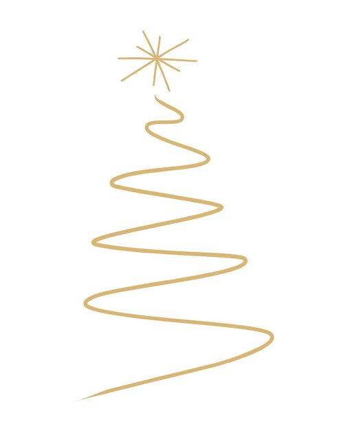 Feliz árbol de Navidad, esquema, tarjeta de felicitación, diseño del ejemplo del vector, árbol de Navidad