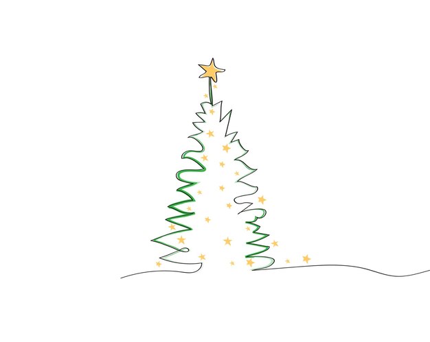Feliz árbol de Navidad, esquema, tarjeta de felicitación, diseño del ejemplo del vector, árbol de Navidad