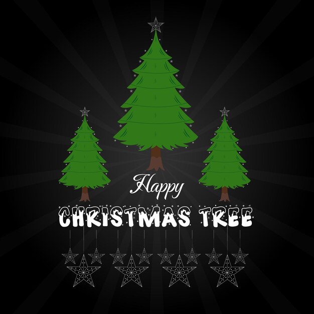 Feliz árbol de Navidad de fondo con árbol de Navidad estrella de Navidad