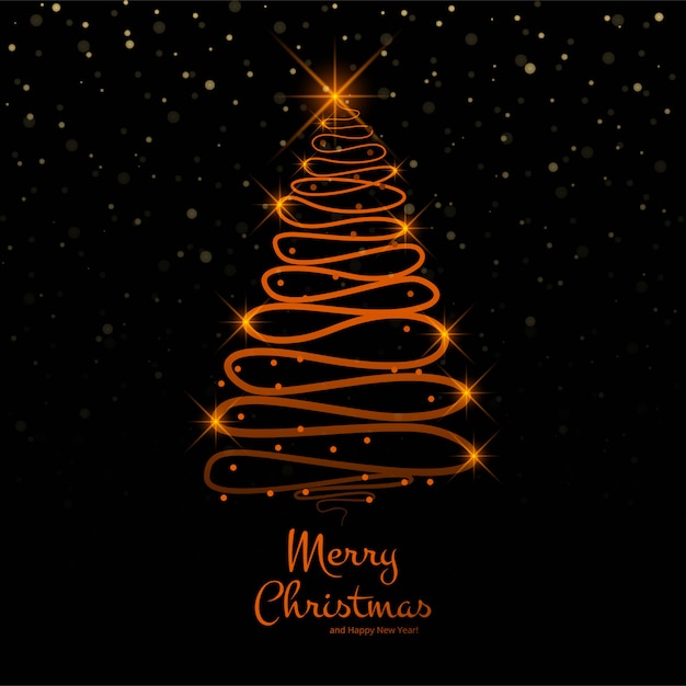 Feliz árbol de navidad con fondo de tarjeta