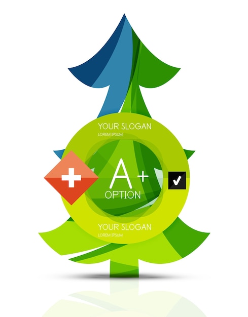 Feliz árbol de Navidad con infografías