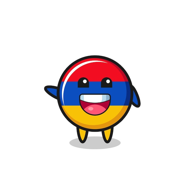 Feliz armenia bandera lindo personaje de mascota