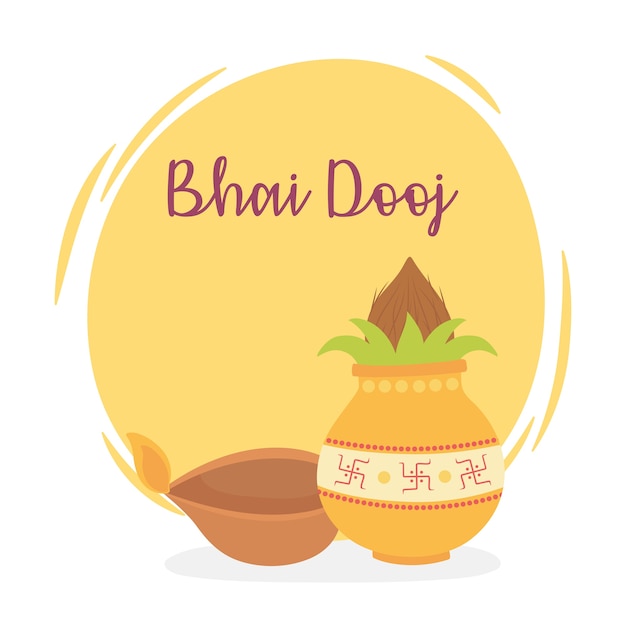 Vector feliz bhai dooj, celebración familiar india relación hermanas y hermanos ilustración