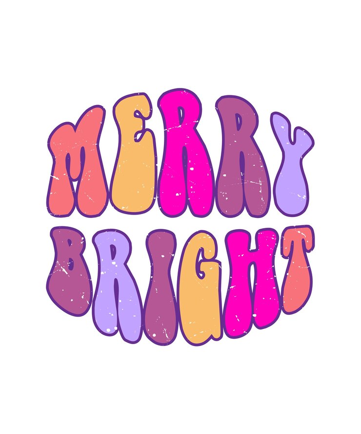 Vector feliz y brillante diseño de letras navideñas. ilustraciones navideñas. feliz navidad y próspero nuevo