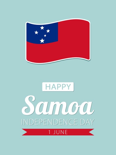 Feliz cartel de celebración del Día de la Independencia de Samoa