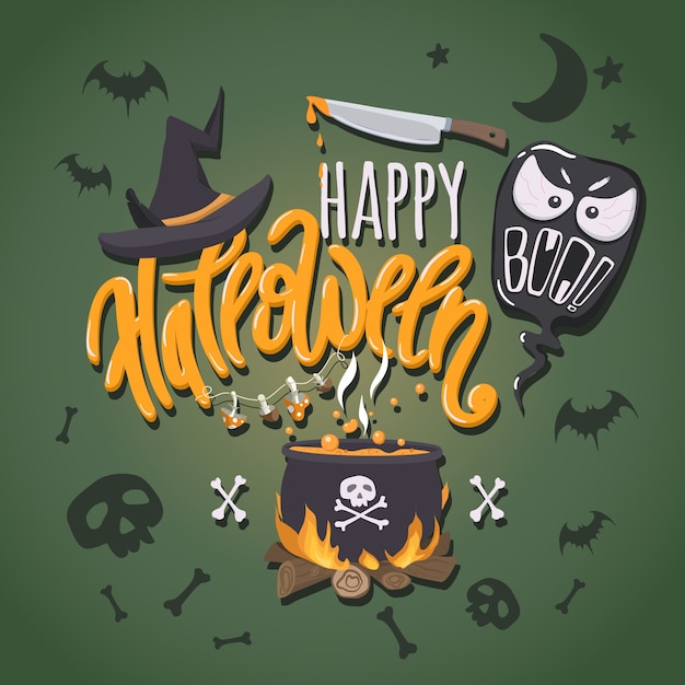 Vector feliz cartel de halloween