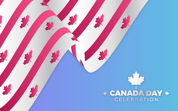 Feliz celebración el 1 de julio Día de la Independencia de Canadá con ondeando el fondo del cielo de la bandera nacional de Canadá