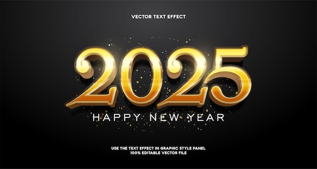 Feliz celebración del año nuevo 2025 con decoración de números dorados es un concepto de lujo