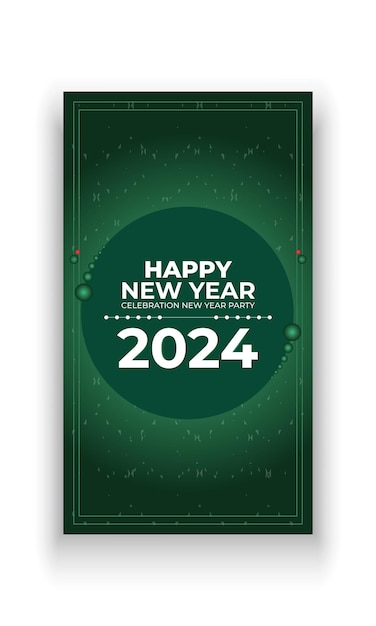 Feliz celebración del año nuevo plantilla de historia de redes sociales