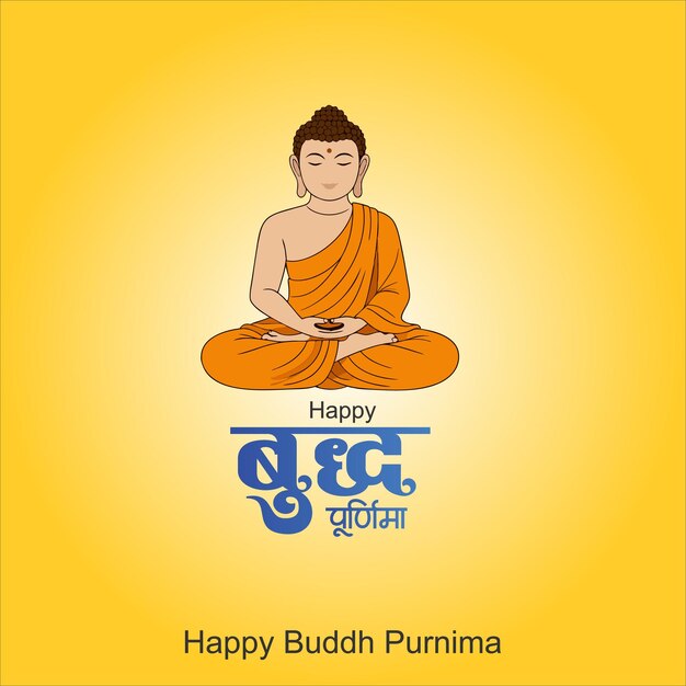 Feliz celebración de Buda Purnima con el Buda
