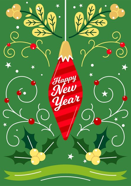 Vector feliz celebración de cartel de navidad y felicitaciones por las vacaciones de invierno tarjeta de felicitación con verde