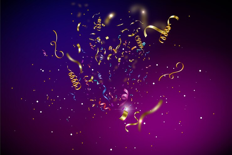 Feliz celebración de cumpleaños con confeti cayendo. Fondo de confeti colorido realista.