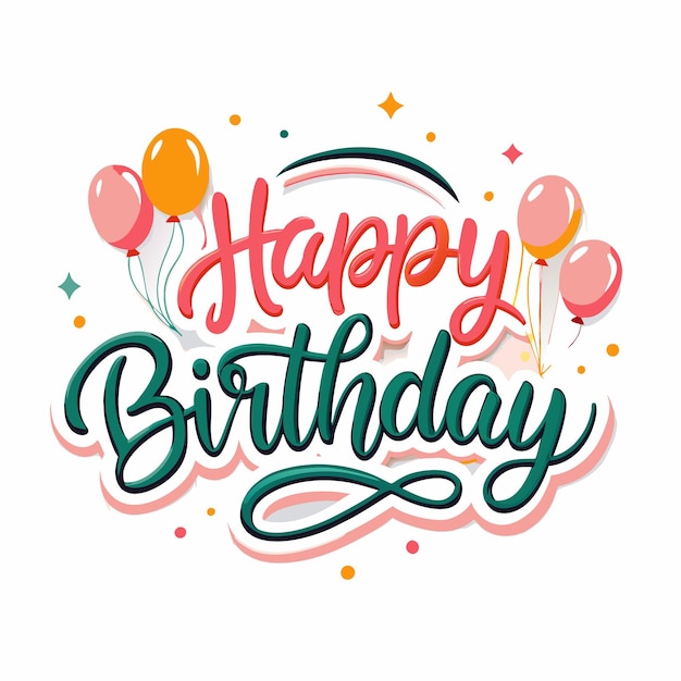Feliz celebración de cumpleaños con globos y confeti