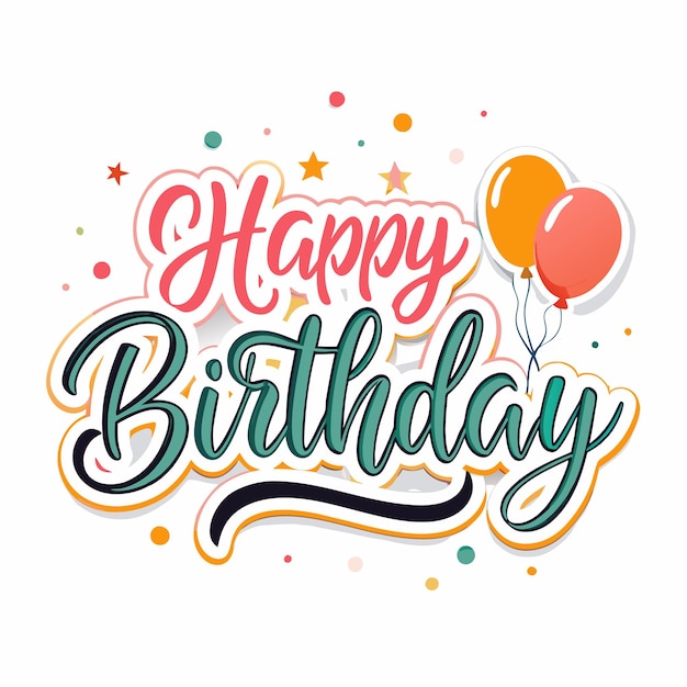 Feliz celebración de cumpleaños con globos y confeti
