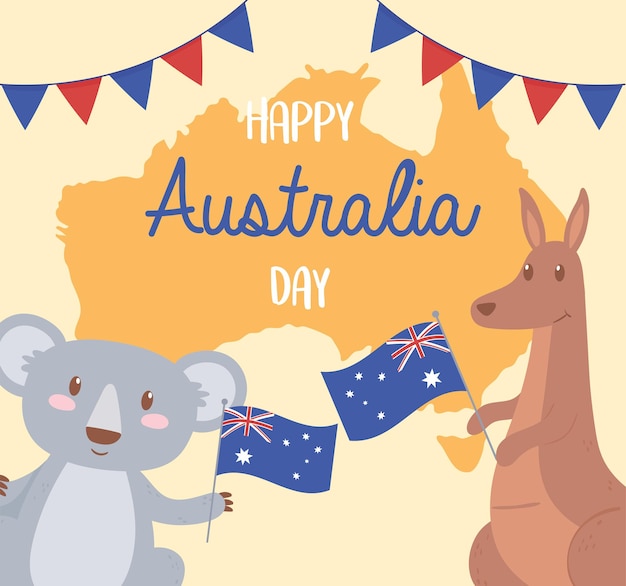 Vector feliz celebración del día de australia